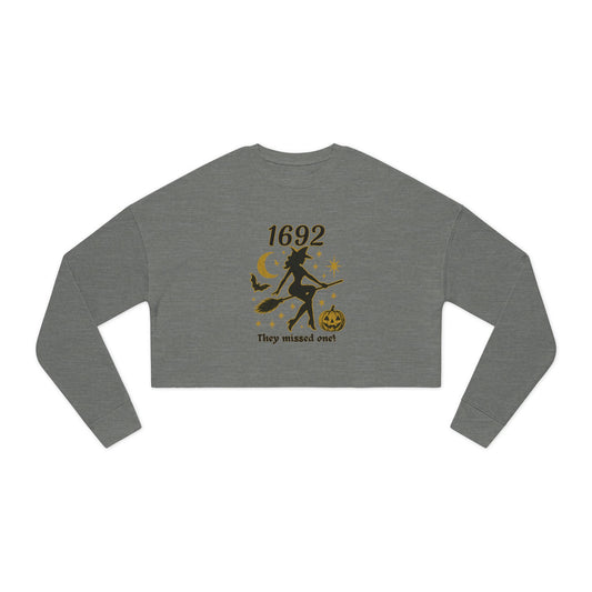 Women's Halloween Cropped Sweatshirt – Witchy Vibe, Spooky Season, Cozy Fall Fashion, Halloween Party, Casual Chic