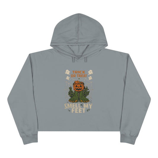 Halloween Crop Hoodie - Spooky Trick or Treat Sweatshirt, Fall Fashion, Halloween Costume, Seasonal Wear, Cozy Gift