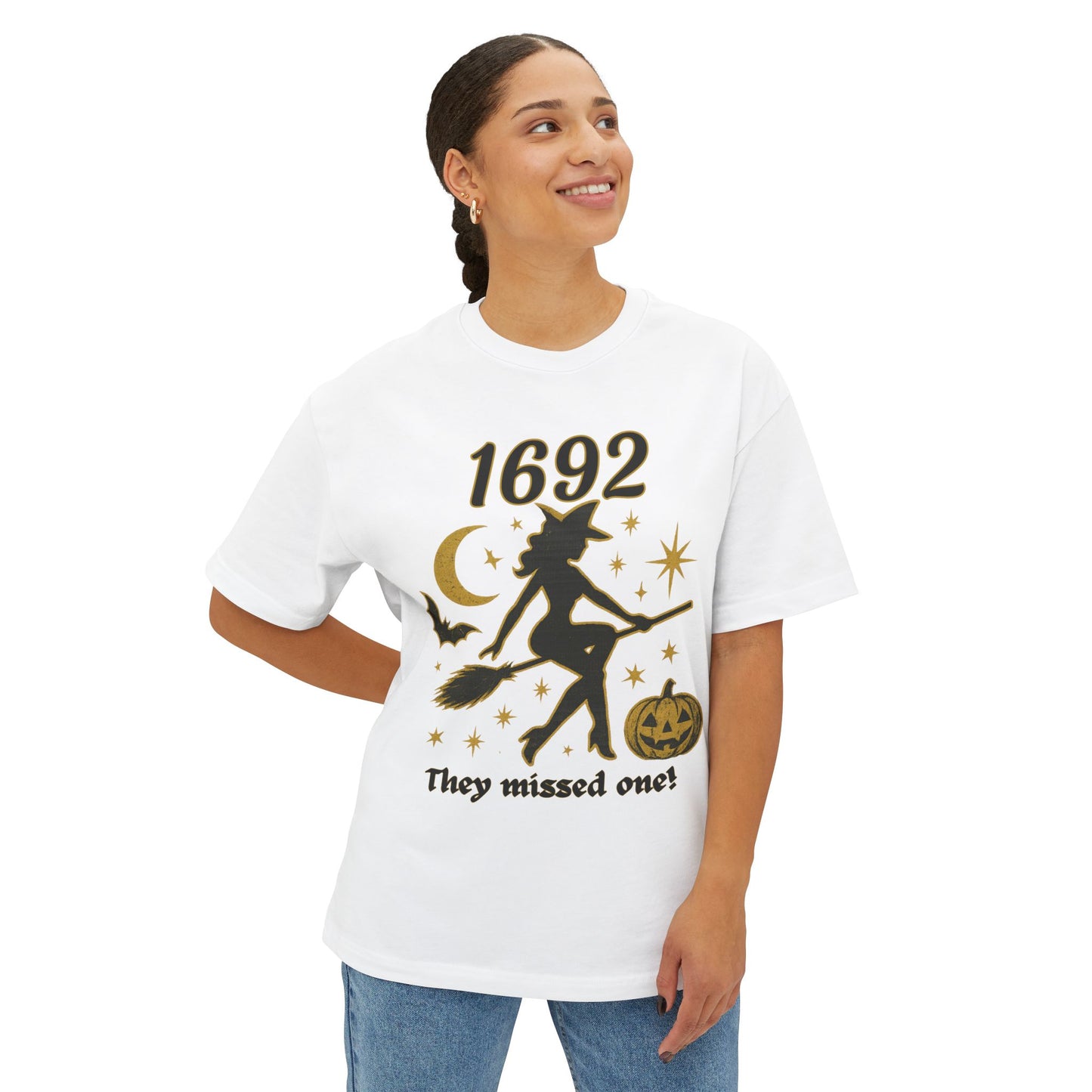 Spooky Witchy Oversized Tee - Halloween T-Shirt, Cozy Graphic Tee, Unisex Halloween Apparel, Ghostly Celebration Wear, Fun Witch Shirt