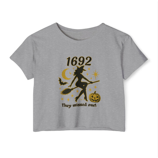 1692 Halloween Witch Crop Top, Festival Style Shirt, Autumn Fashion Tee, Casual Halloween Wear, Gift for Her, Stylish Crop Top