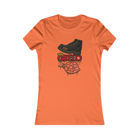 Greed Statement Women's Tee, Graphic Tee, Protest Shirt, Eco-Conscious Fashion, Unique Gift for Activists