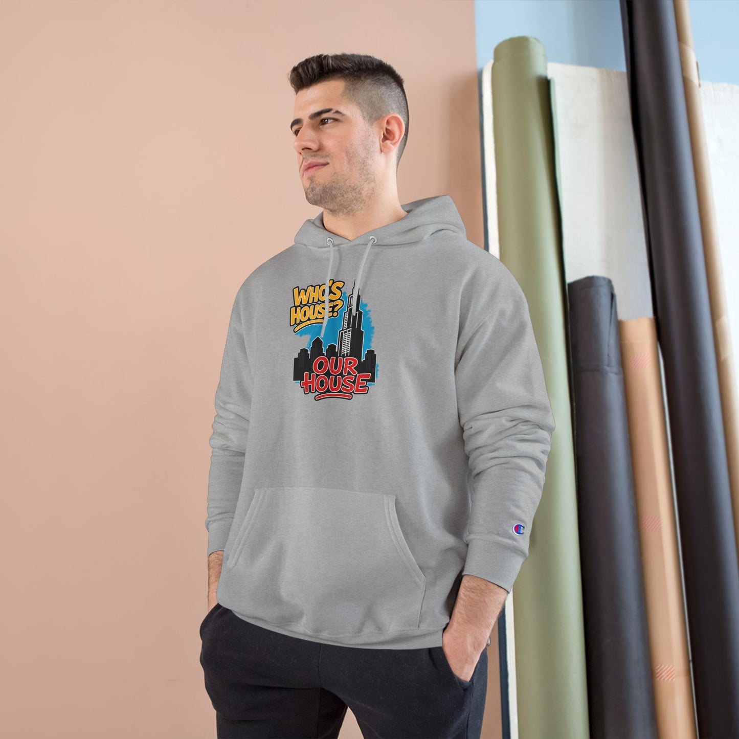 Chicago Our House. Urban Fun Champion Hoodie, Streetwear Sweatshirt, Graphic Hoodie for Every Occasion, Cozy Gift for Friends, Perfect for Casual Outings