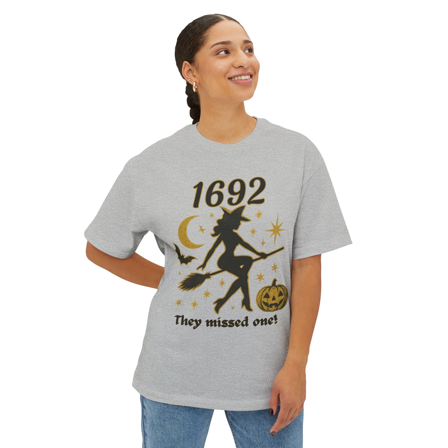 Spooky Witchy Oversized Tee - Halloween T-Shirt, Cozy Graphic Tee, Unisex Halloween Apparel, Ghostly Celebration Wear, Fun Witch Shirt
