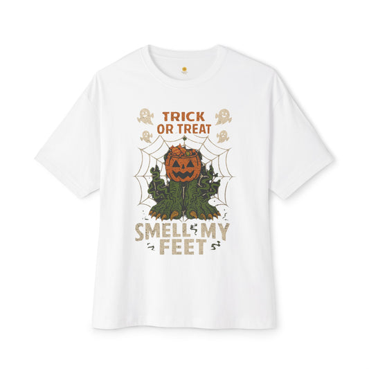 Halloween Boxy Tee, Unisex Halloween T-Shirt, Trick or Treat Shirt, Funny Holiday Tee, Spooky Season Apparel
