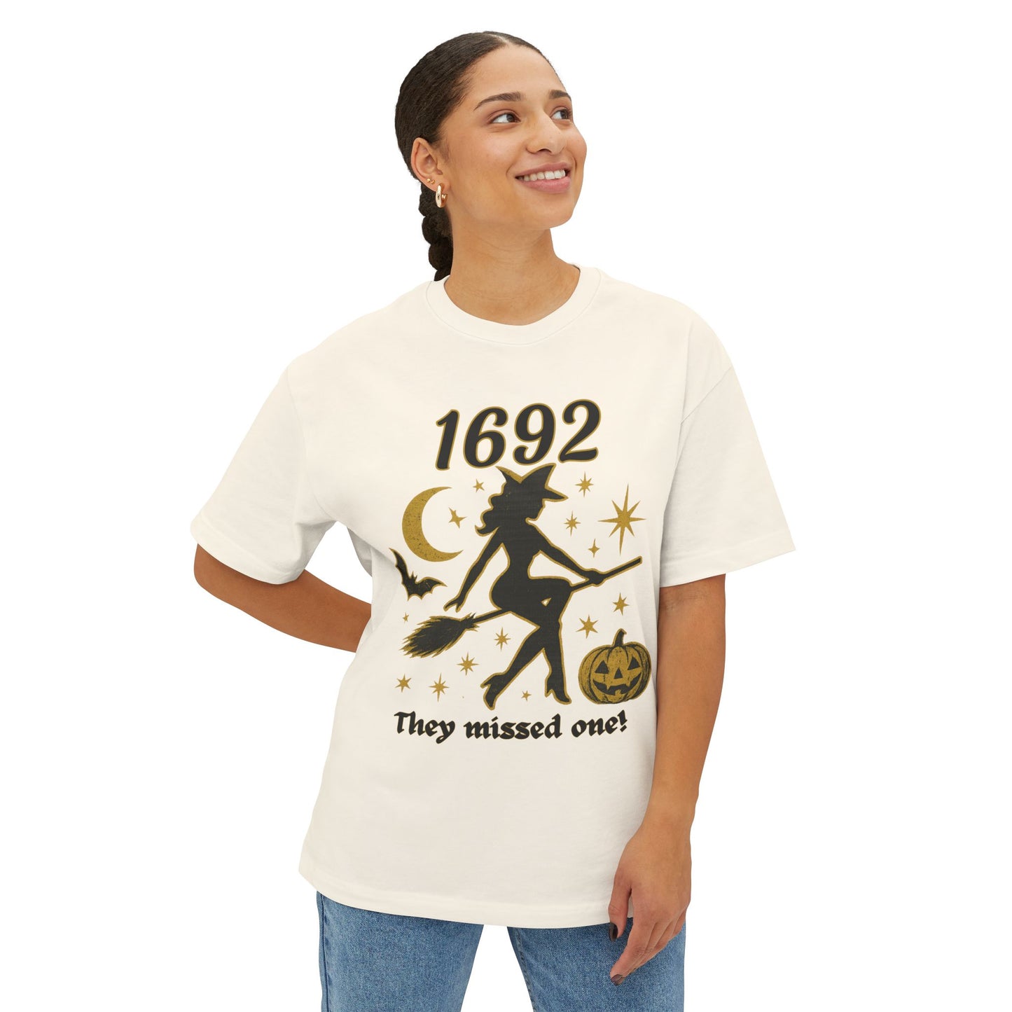 Spooky Witchy Oversized Tee - Halloween T-Shirt, Cozy Graphic Tee, Unisex Halloween Apparel, Ghostly Celebration Wear, Fun Witch Shirt