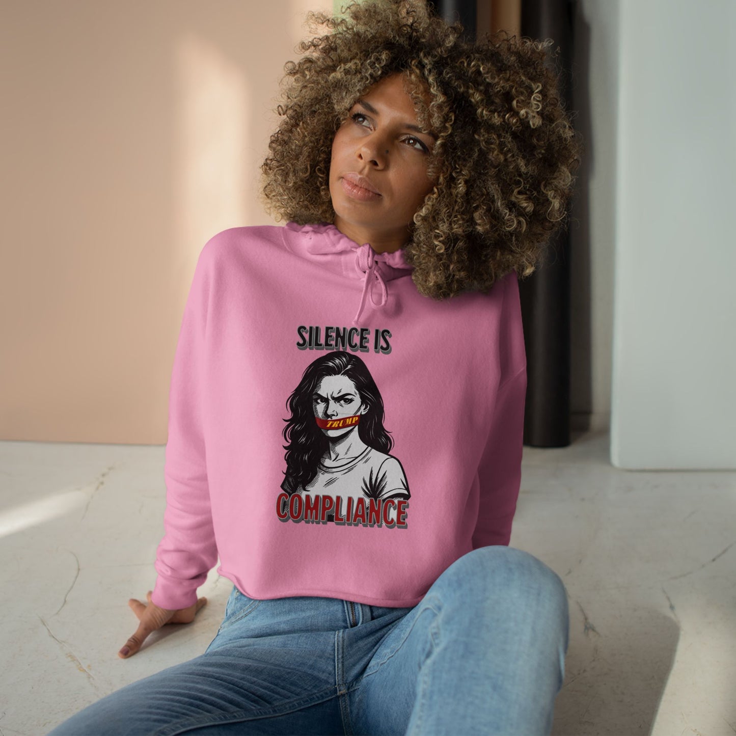 Silence is Compliance. Empowering Crop Hoodie, Statement Wear for Activists, Feminist Gift, Streetwear, Unique Fashion