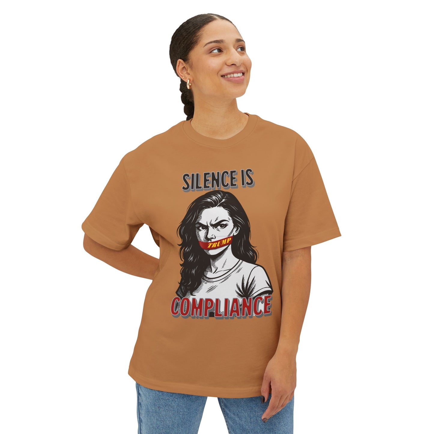 Silence is Compliance Unisex Oversized Tee, Statement Tee, Comfortable Casual Wear, Protest Fashion, Gift for Activists