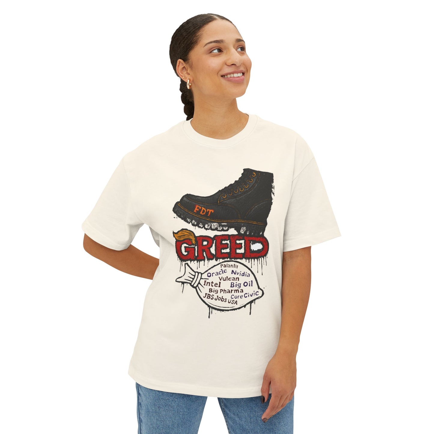 Greed- FDT- Unisex Boxy Oversized T-Shirt