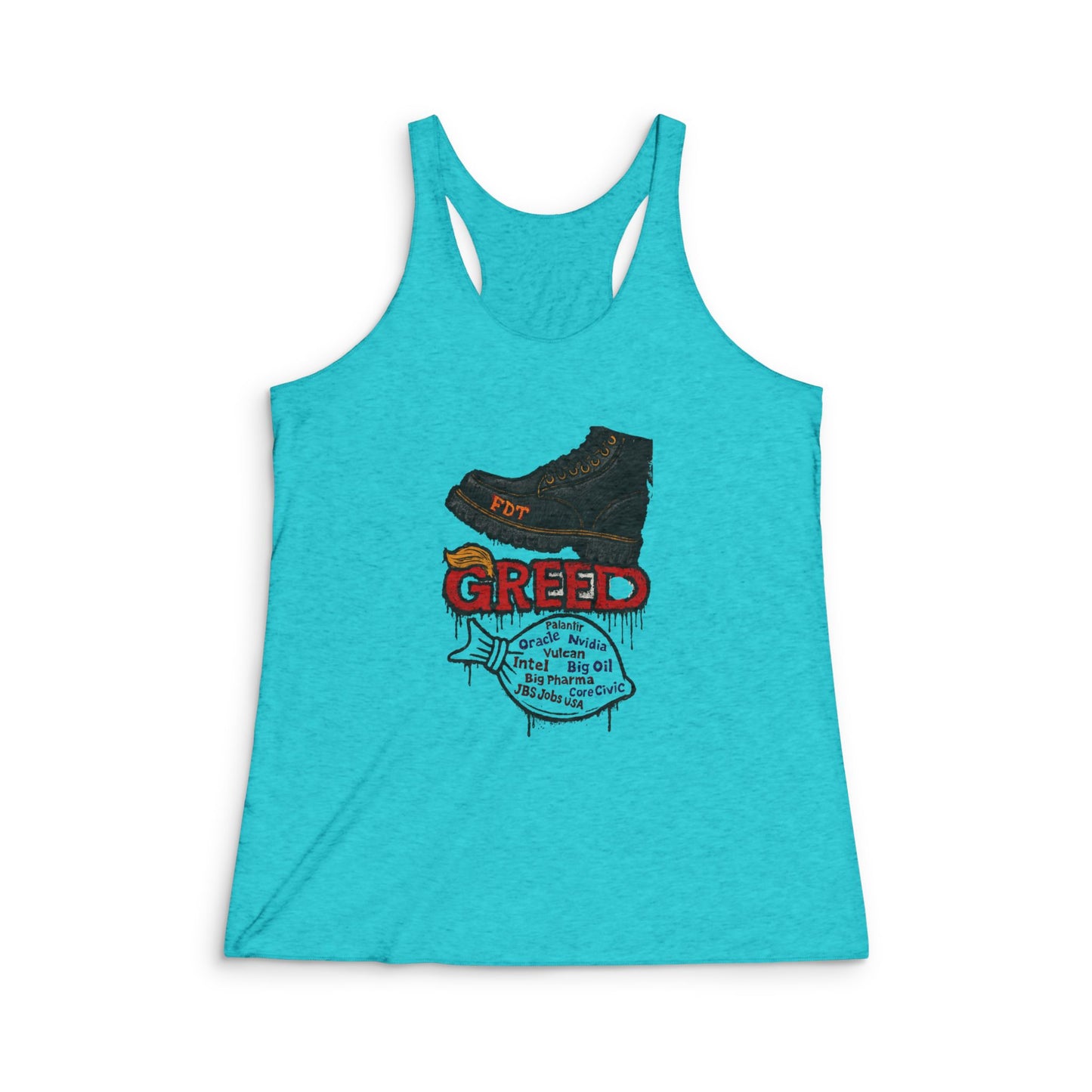 Greed Fighter Women's Tri-Blend Racerback Tank | Motivational Fitness Top | Gym Wear | Gift for Her | Inspirational Apparel | Summer Style