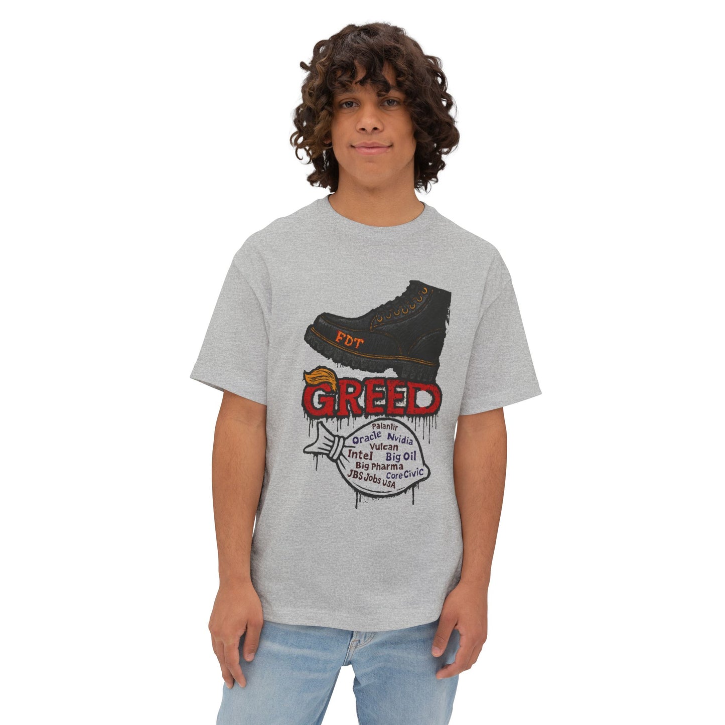 GREED Edgy Oversized Tee - Individuals Who Challenge Norms, Perfect for Casual Wear, Festivals, Activism, & Gift Giving