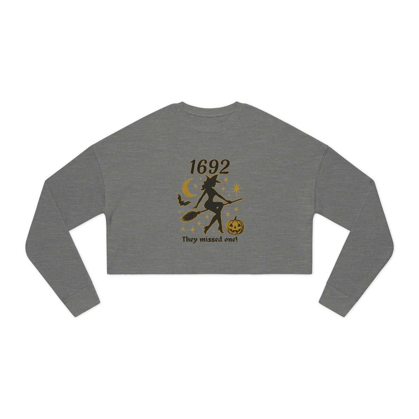 Women's Halloween Cropped Sweatshirt – Witchy Vibe, Spooky Season, Cozy Fall Fashion, Halloween Party, Casual Chic