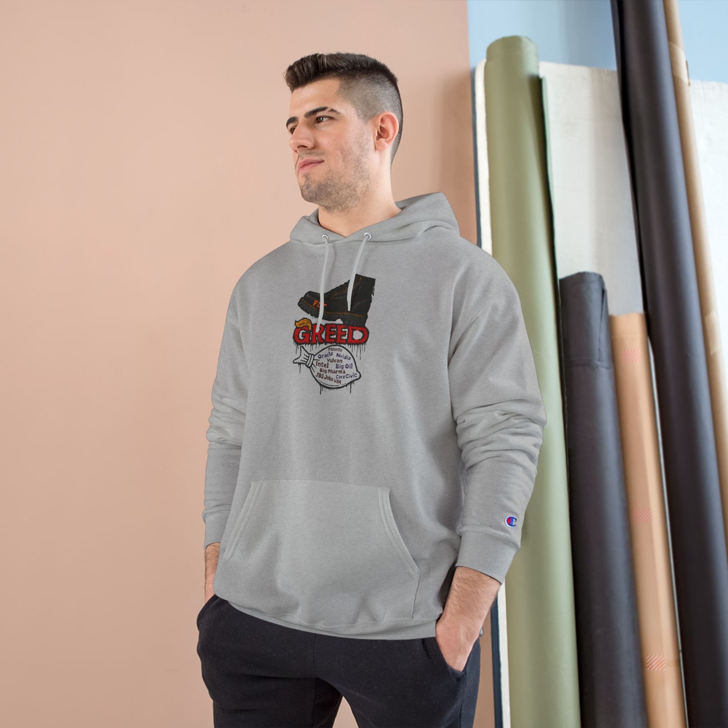 GREED Streetwear Champion Hoodie - Urban Casualwear, Trendy Outfit, Ideal Gift for Fashion Lovers