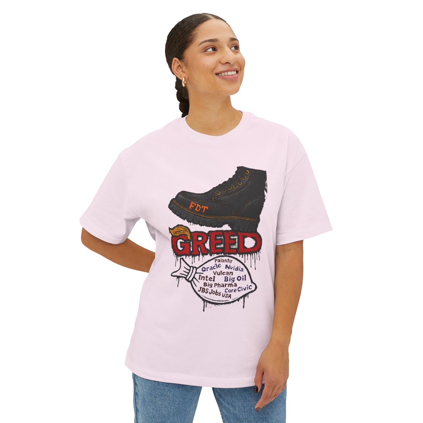 GREED Edgy Oversized Tee - Individuals Who Challenge Norms, Perfect for Casual Wear, Festivals, Activism, & Gift Giving