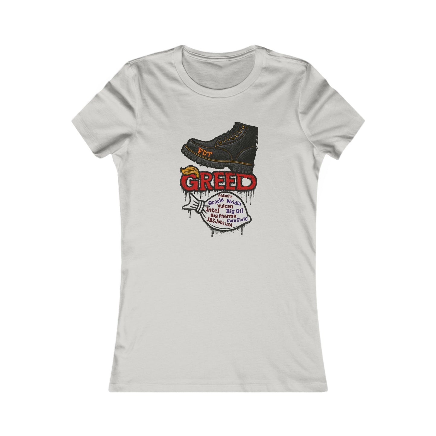 Greed Statement Women's Tee, Graphic Tee, Protest Shirt, Eco-Conscious Fashion, Unique Gift for Activists