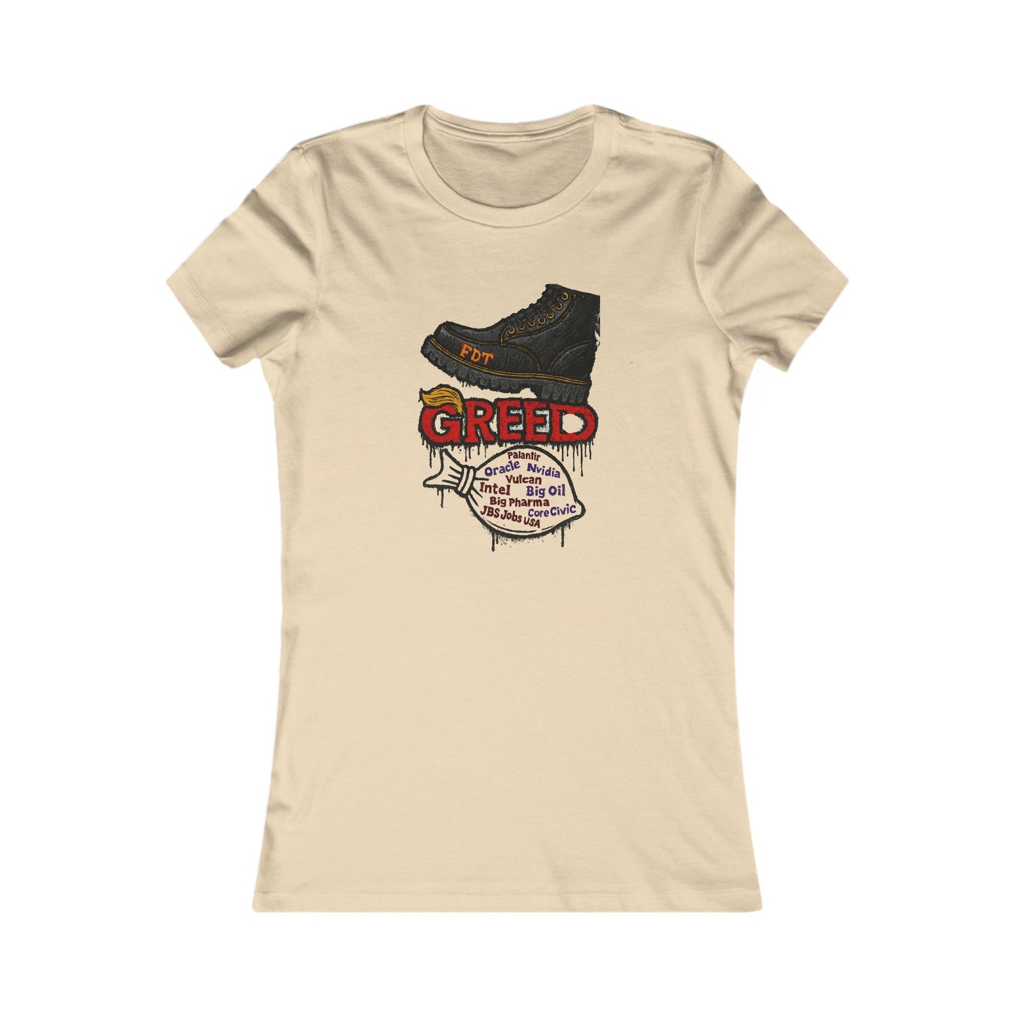 Greed Statement Women's Tee, Graphic Tee, Protest Shirt, Eco-Conscious Fashion, Unique Gift for Activists