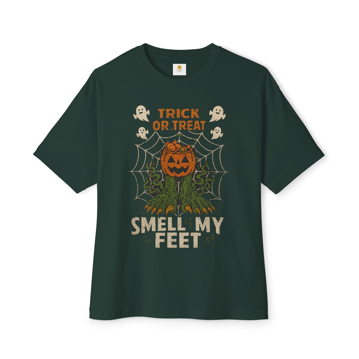 Halloween Boxy Tee, Unisex Halloween T-Shirt, Trick or Treat Shirt, Funny Holiday Tee, Spooky Season Apparel