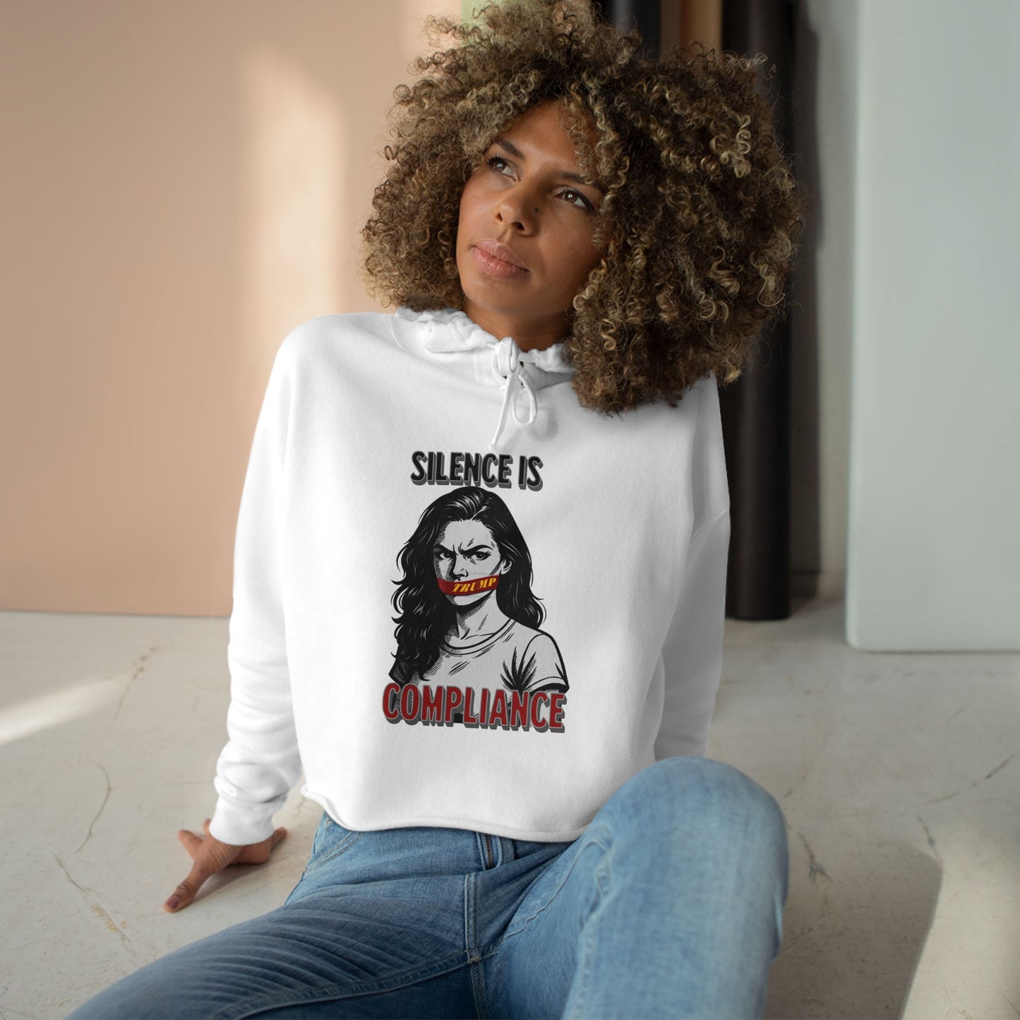 Silence is Compliance. Empowering Crop Hoodie, Statement Wear for Activists, Feminist Gift, Streetwear, Unique Fashion