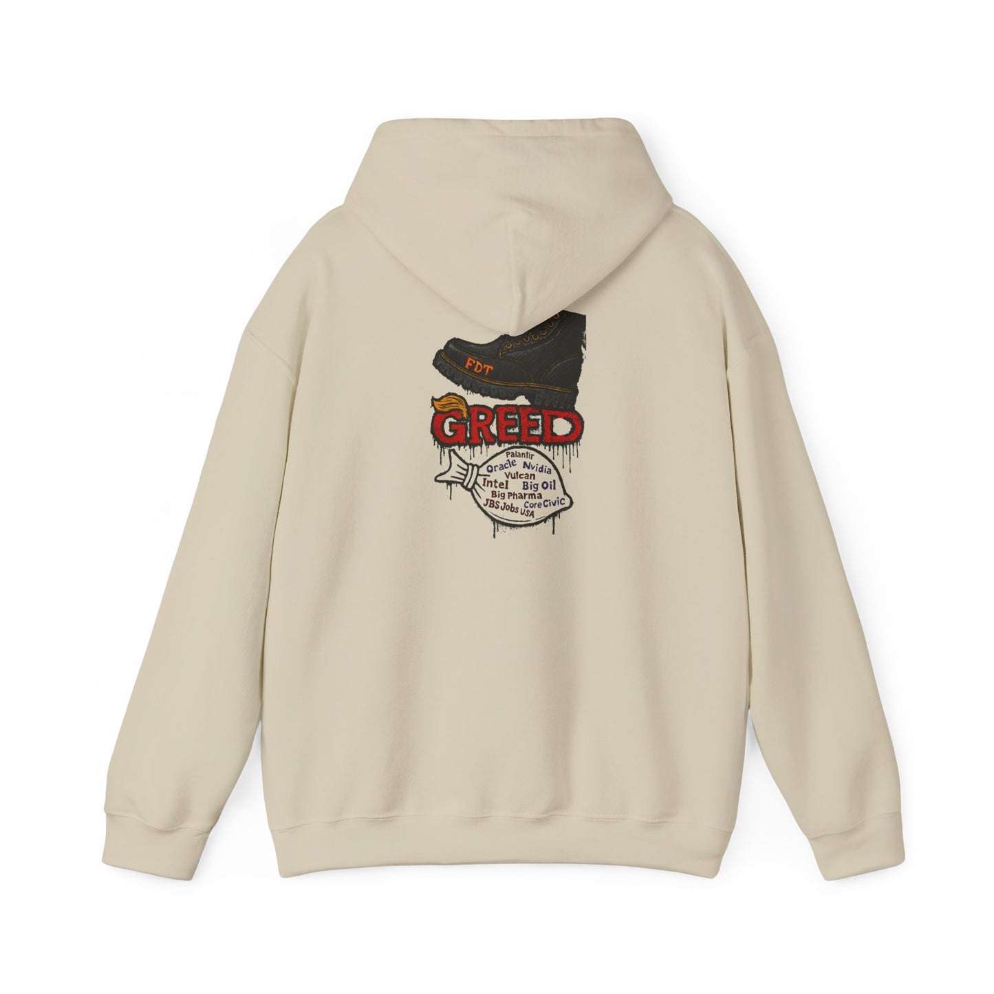 GREED Unisex Hoodie, Trendy Graphic Hoodie, Urban Style Sweatshirt, Cool Casual Apparel, Gift for Him/Her, Perfect for Festivals