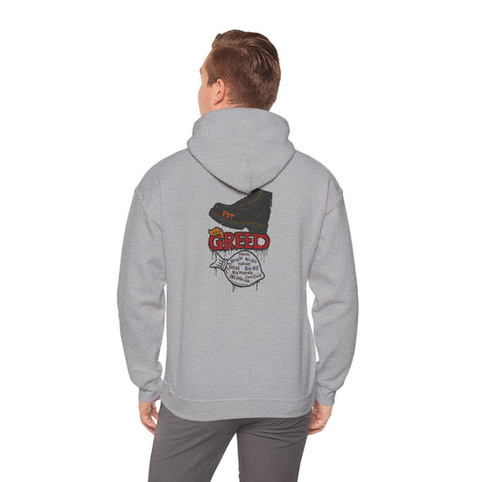 GREED Unisex Hoodie, Trendy Graphic Hoodie, Urban Style Sweatshirt, Cool Casual Apparel, Gift for Him/Her, Perfect for Festivals
