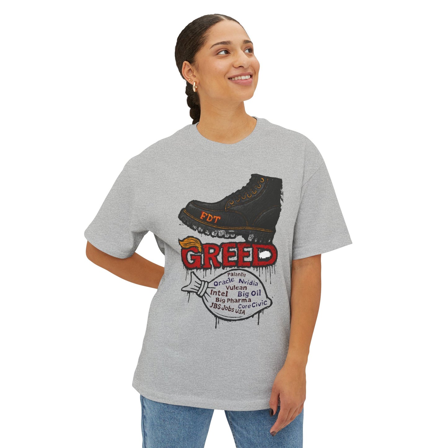 Greed- FDT- Unisex Boxy Oversized T-Shirt
